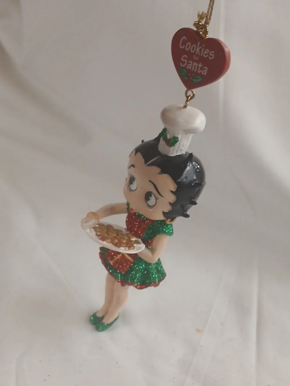 Holiday Betty Boop Cookie Ornament – Green & Red